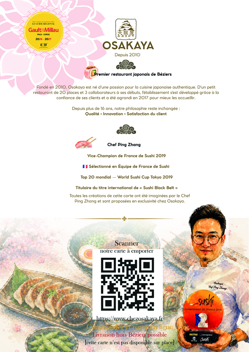 Menu Chez Osakaya