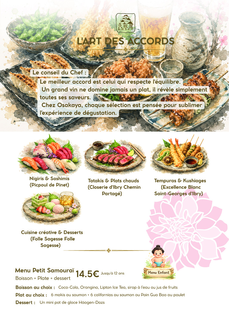 Menu Chez Osakaya